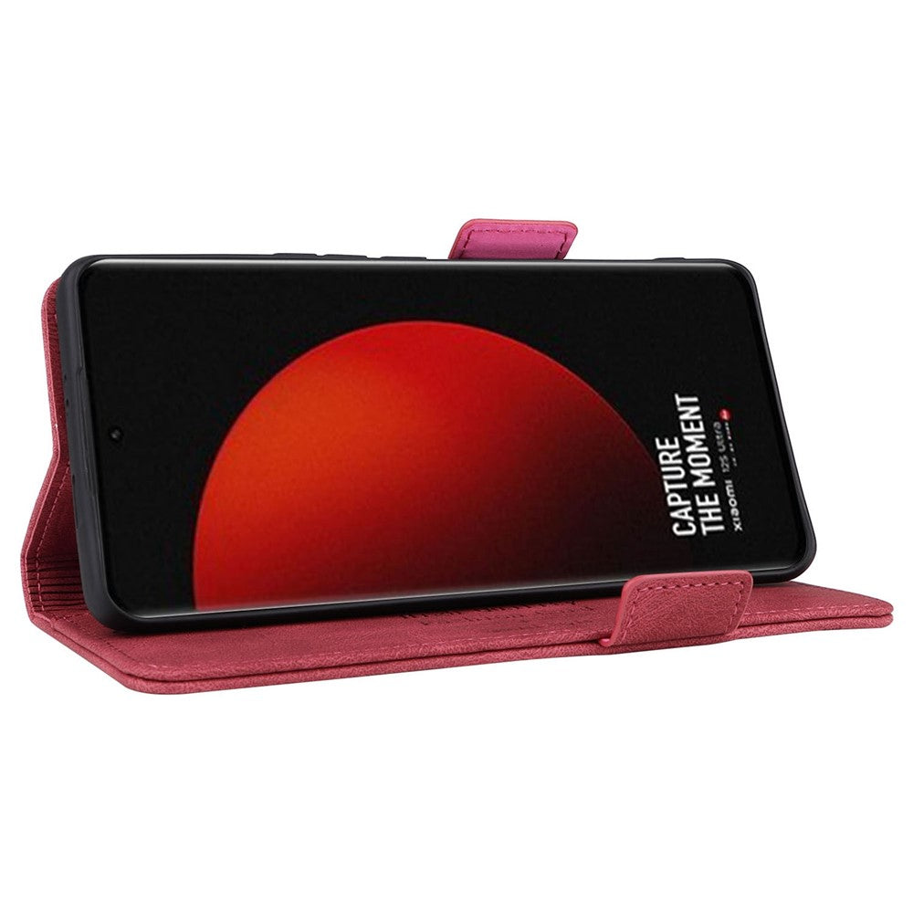 For Xiaomi 12S Ultra 5G Stand Feature Hardware Decor Phone Wallet Case Double Magnetic Clasps PU Leather Protector