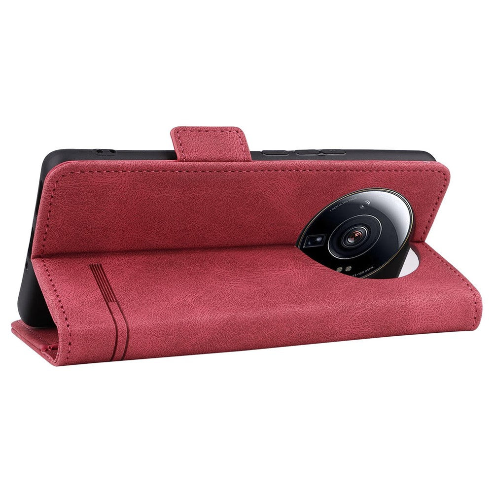 For Xiaomi 12S Ultra 5G Stand Feature Hardware Decor Phone Wallet Case Double Magnetic Clasps PU Leather Protector
