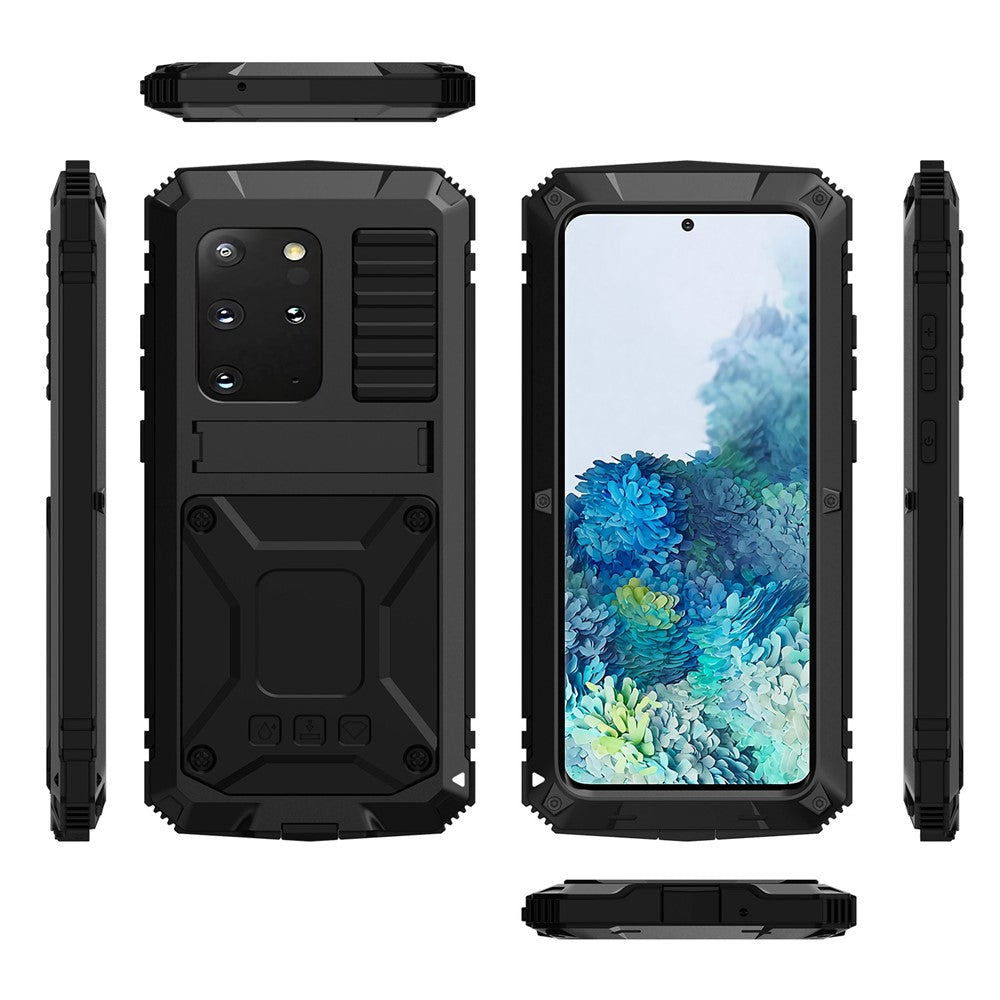 Galaxy S20 Plus 4G/5G Schutzhülle – Stoßfest, staubdicht, mit gehärtetem Glas & Ständer