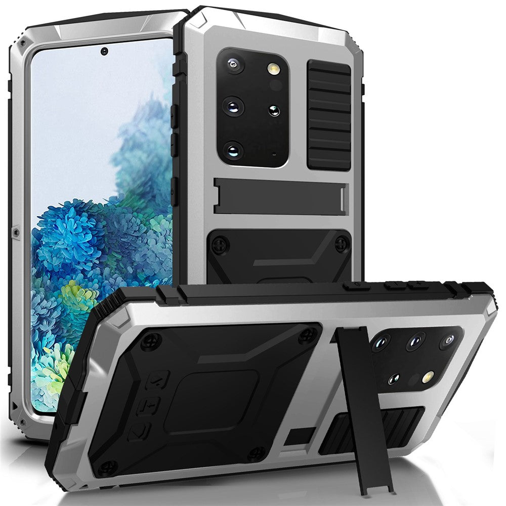 Galaxy S20 Plus 4G/5G Schutzhülle – Stoßfest, staubdicht, mit gehärtetem Glas & Ständer