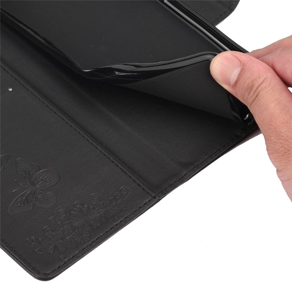 Nothing phone (1) 5G Wallet-Handyhülle – Aus PU-Leder, mit Schmetterlings- & Blumenmuster, Standfunktion, Magnetverschluss & Tragegurt