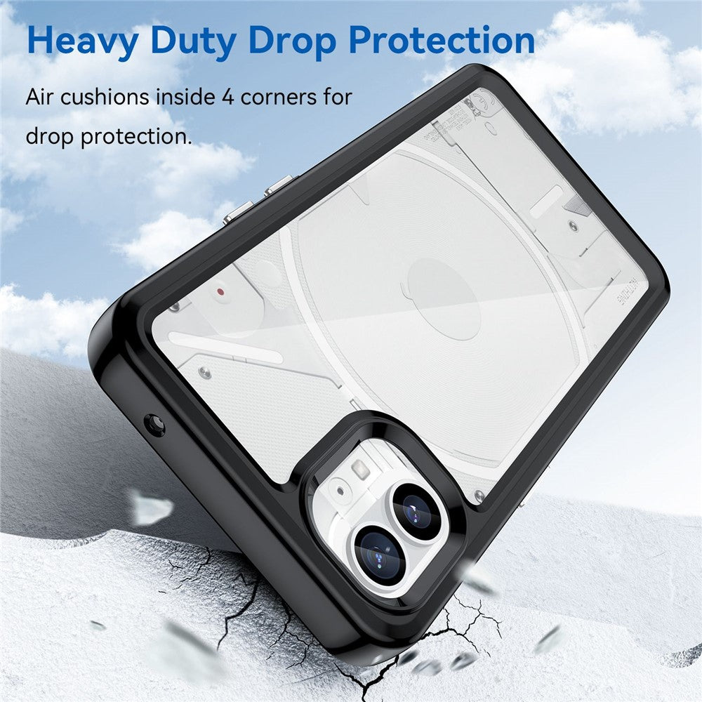 Nothing phone (1) 5G Transparente Handyhülle – Stoßfeste Rückseite, aus TPU & Acryl