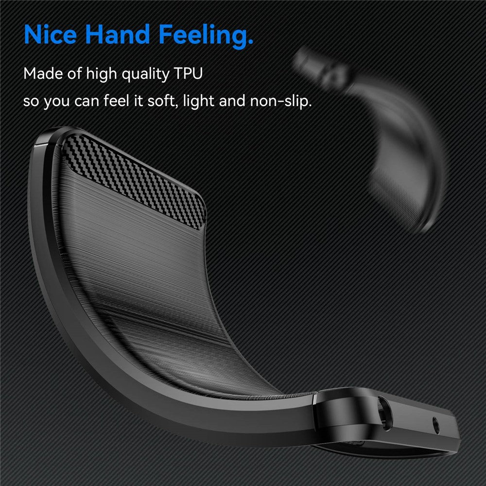 Brushed Phone Case for Nothing phone (1) 5G, Carbon Fiber Texture Anti-scratch Soft TPU Back Cover