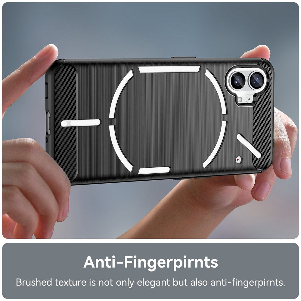 Brushed Phone Case for Nothing phone (1) 5G, Carbon Fiber Texture Anti-scratch Soft TPU Back Cover