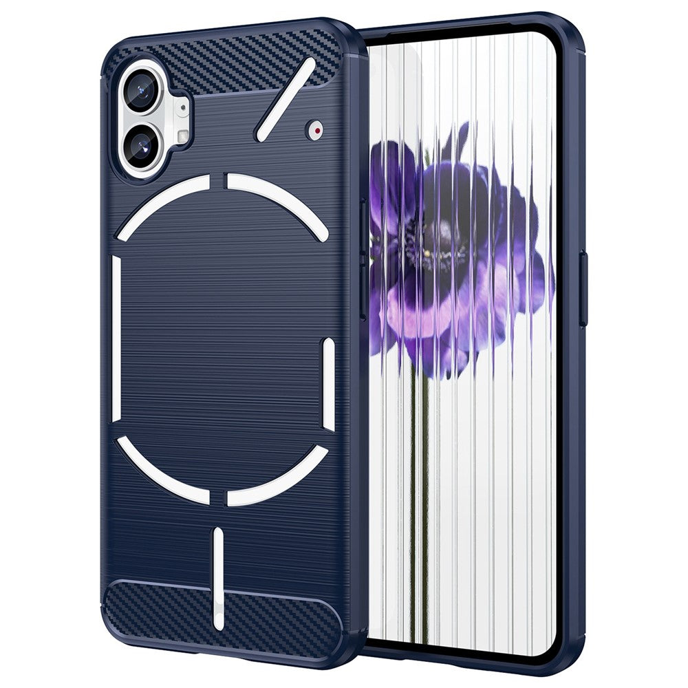 Brushed Phone Case for Nothing phone (1) 5G, Carbon Fiber Texture Anti-scratch Soft TPU Back Cover