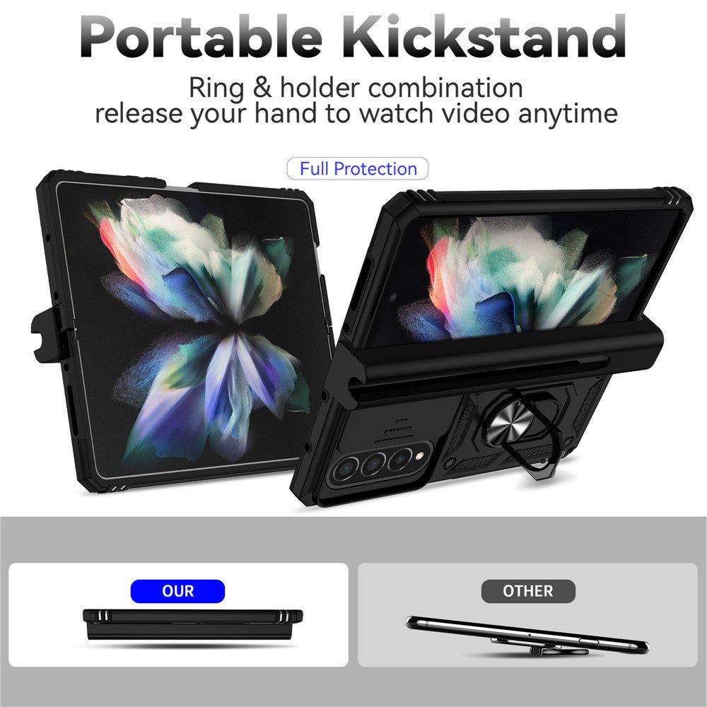 Galaxy Z Fold4 5G Stoßfeste Schutzhülle – mit Kameraschutz-Schieber & 360° Ringhalter