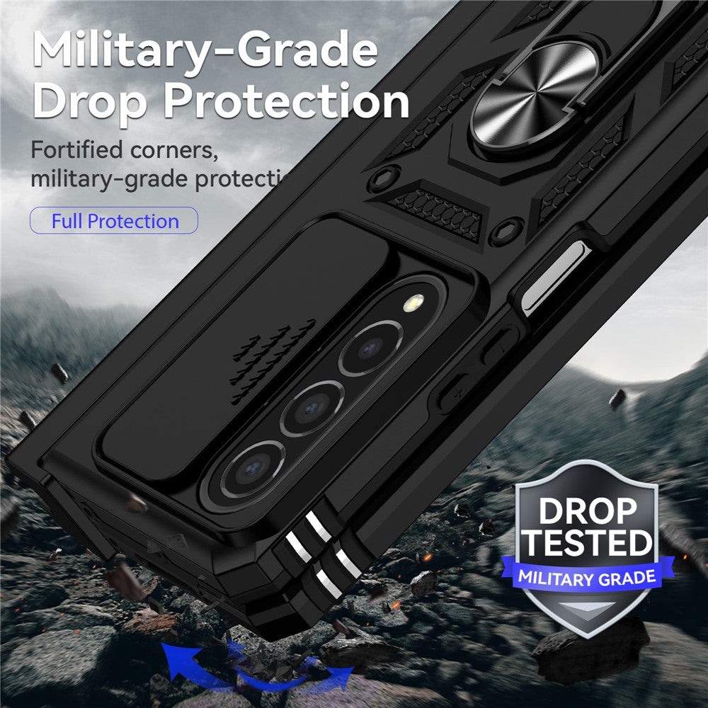 Galaxy Z Fold4 5G Stoßfeste Schutzhülle – mit Kameraschutz-Schieber & 360° Ringhalter