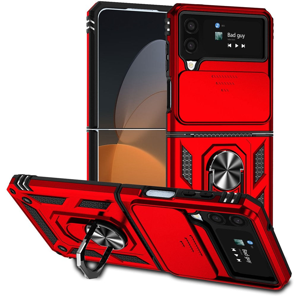 Galaxy Z Flip4 5G Stoßfeste Schutzhülle – mit Kameraschutz-Schieber & 360° Ringhalter