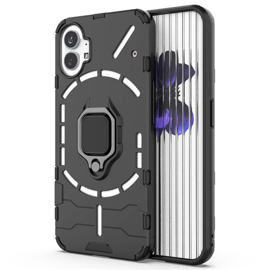 Nothing phone (1) 5G Handyhülle – Harte PC- + weiche TPU-Handyrückseite, drehbarer Ringhalter, Ständer