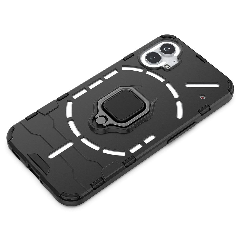 Nothing phone (1) 5G Handyhülle – Harte PC- + weiche TPU-Handyrückseite, drehbarer Ringhalter, Ständer