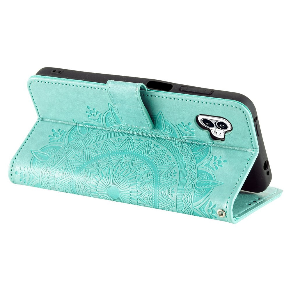 Nothing phone (1) 5G Wallet-Handyhülle – Mit Totem-Aufdruck, aus PU-Leder