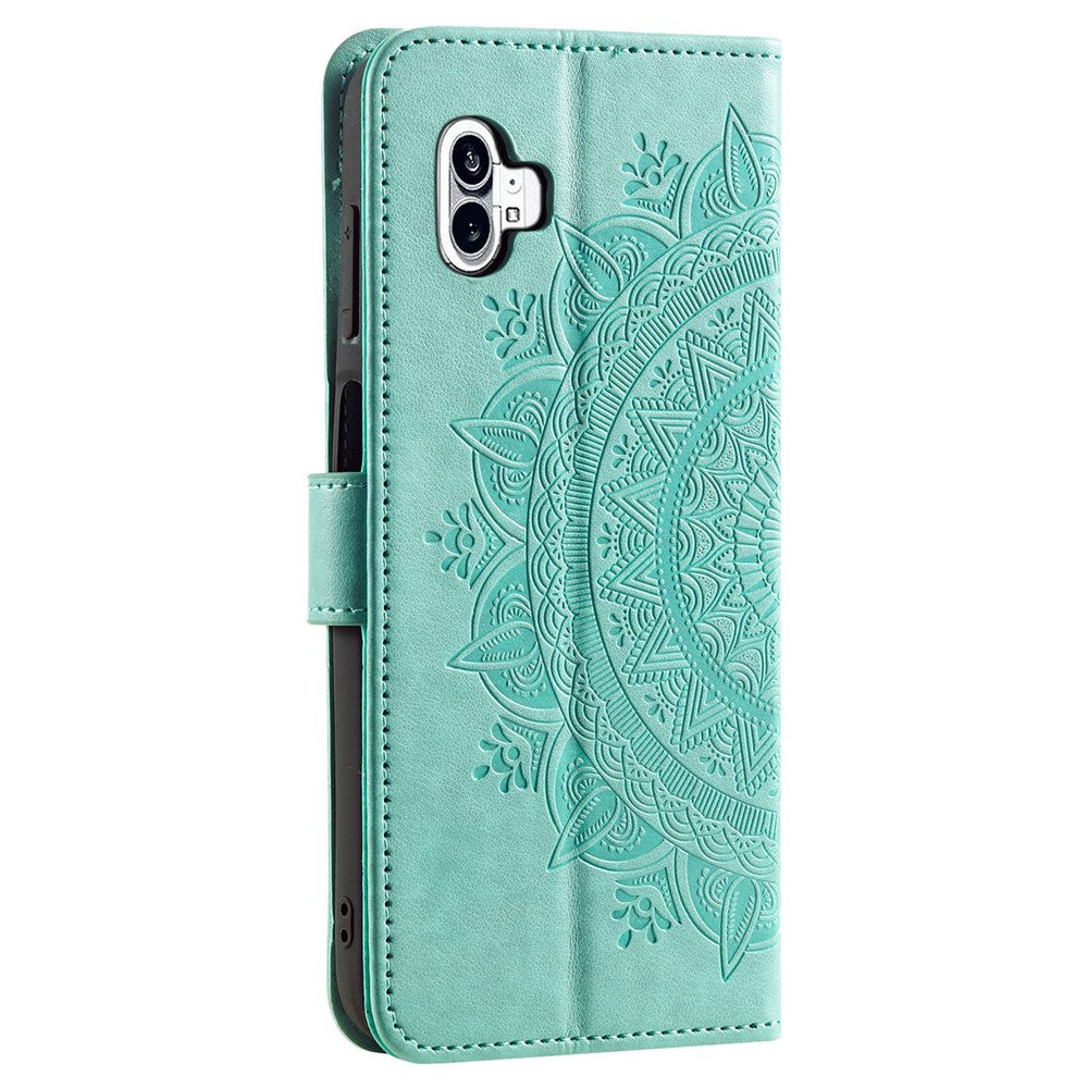 Nothing phone (1) 5G Wallet-Handyhülle – Mit Totem-Aufdruck, aus PU-Leder