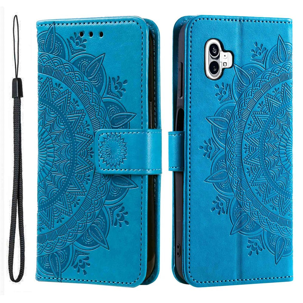 Nothing phone (1) 5G Wallet-Handyhülle – Mit Totem-Aufdruck, aus PU-Leder