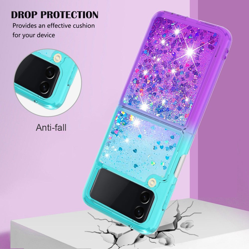 Galaxy Z Flip4 5G Glitter-Hülle – Farbverlauf mit funkelndem Puder