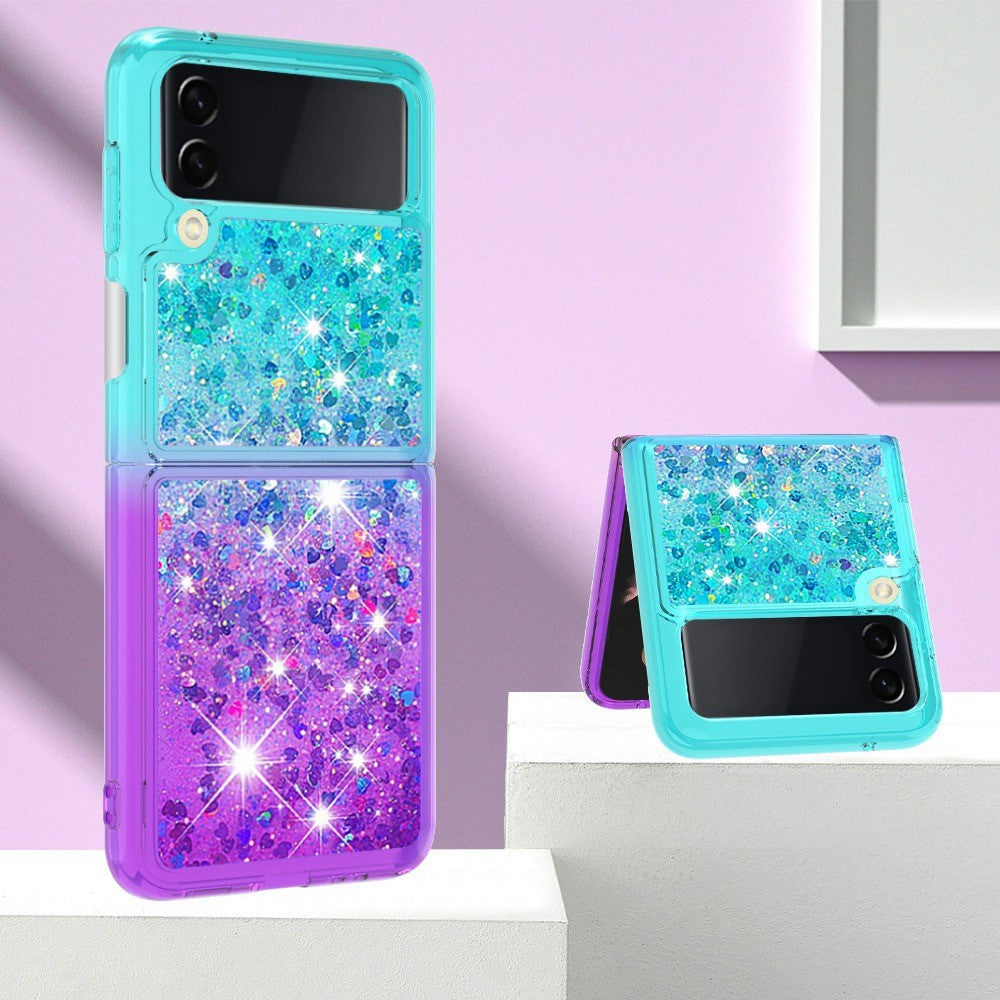 Galaxy Z Flip4 5G Glitter-Hülle – Farbverlauf mit funkelndem Puder