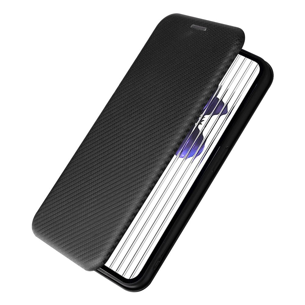 Nothing phone (1) 5G Wallet-Handyhülle – Mit Carbonfaser-Textur, magnetischer, selbsthaftender PU-Leder-Ständer mit Kartenhalter