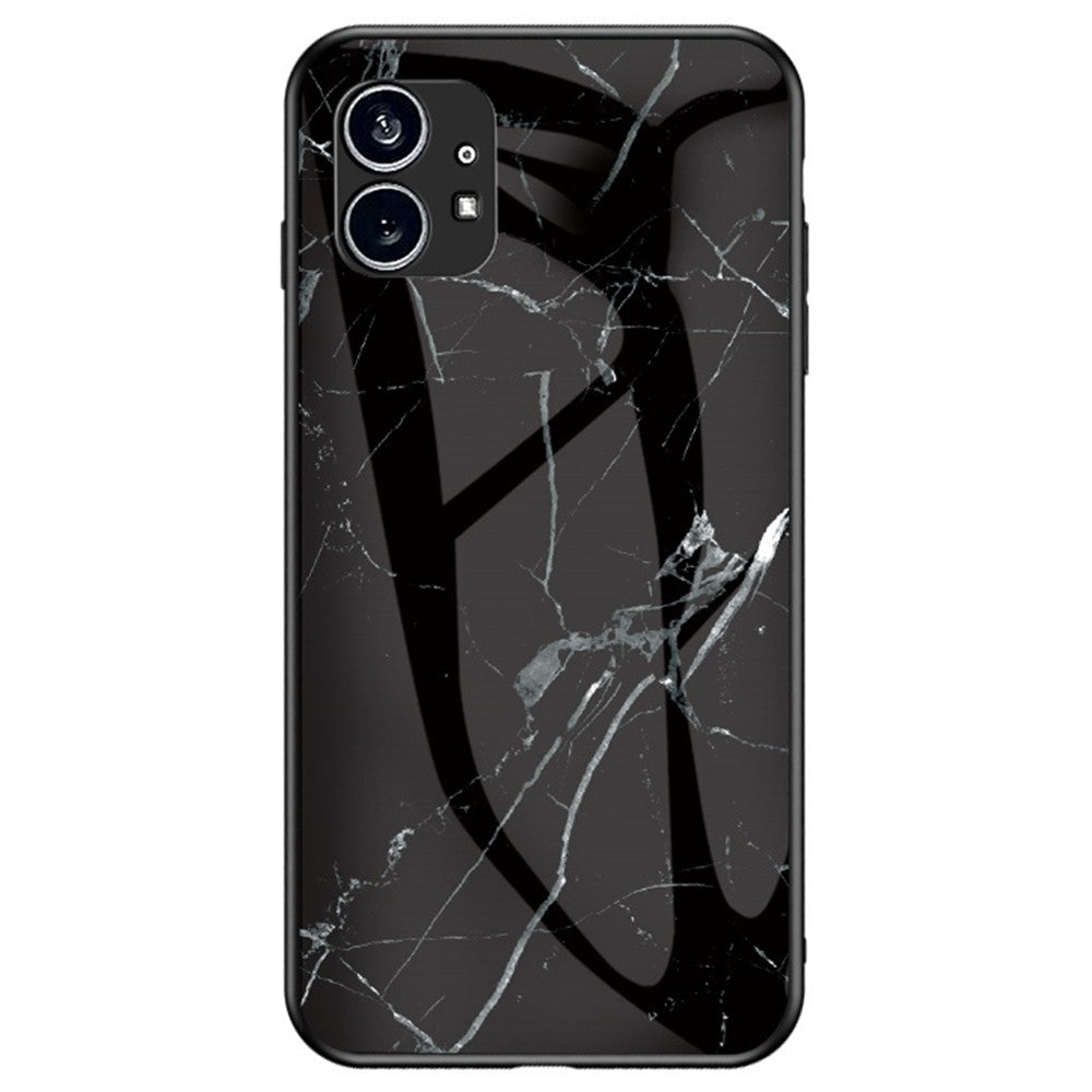 Nothing phone (1) 5G Handyhülle – Verschleißfest, mit Marmormuster, gehärtetes Glas + PC + TPU-Hybrid-Rückseite