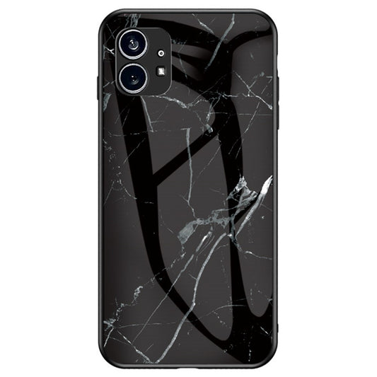 Nothing phone (1) 5G Handyhülle – Verschleißfest, mit Marmormuster, gehärtetes Glas + PC + TPU-Hybrid-Rückseite