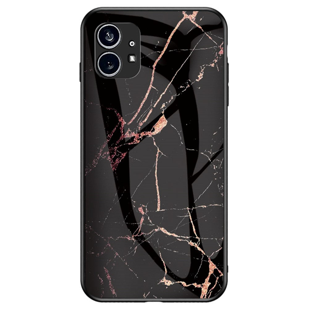 Nothing phone (1) 5G Handyhülle – Verschleißfest, mit Marmormuster, gehärtetes Glas + PC + TPU-Hybrid-Rückseite