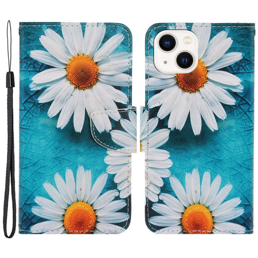 iPhone 14 Wallet-Hülle – Musterdruck, mit Ständer & Riemen