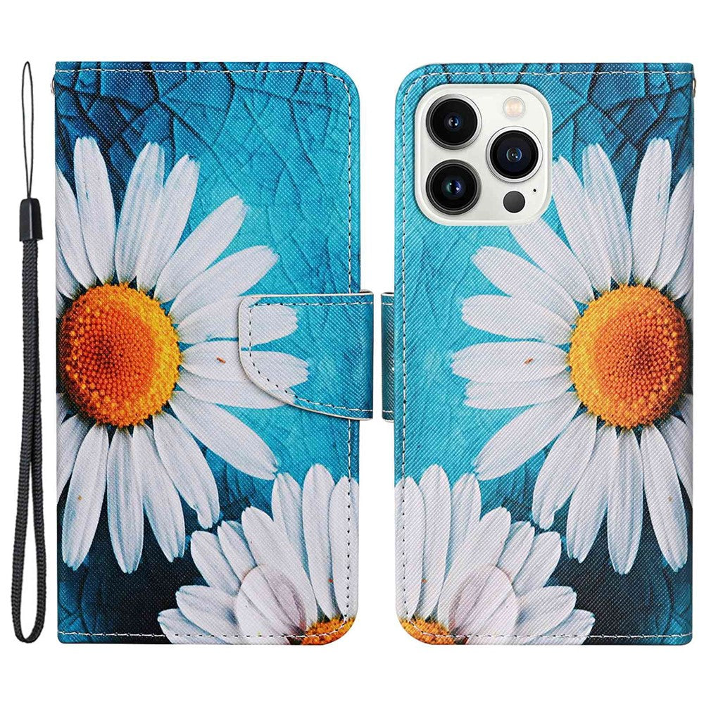 iPhone 14 Pro Max Wallet-Hülle – Musterdruck, mit Ständer & Riemen