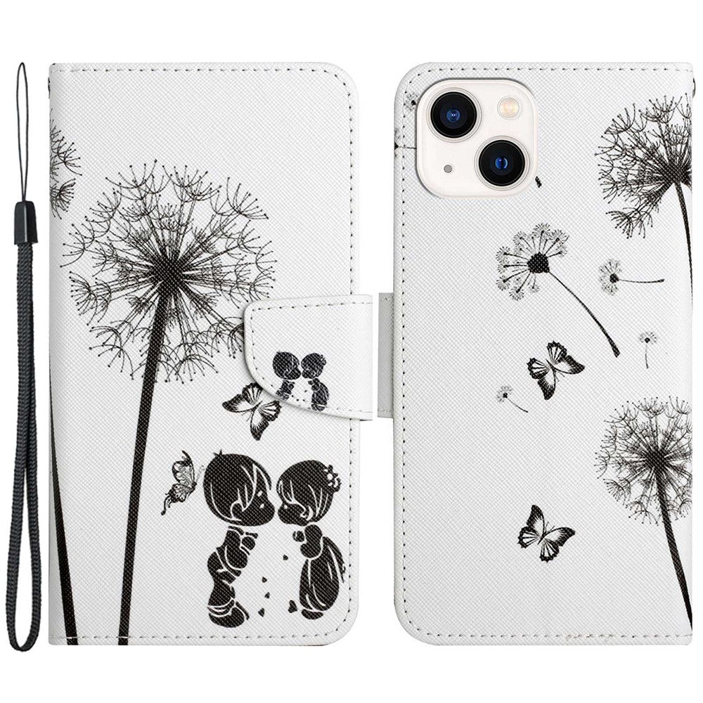 iPhone 14 Plus Wallet-Hülle – Musterdruck, mit Ständer & Riemen