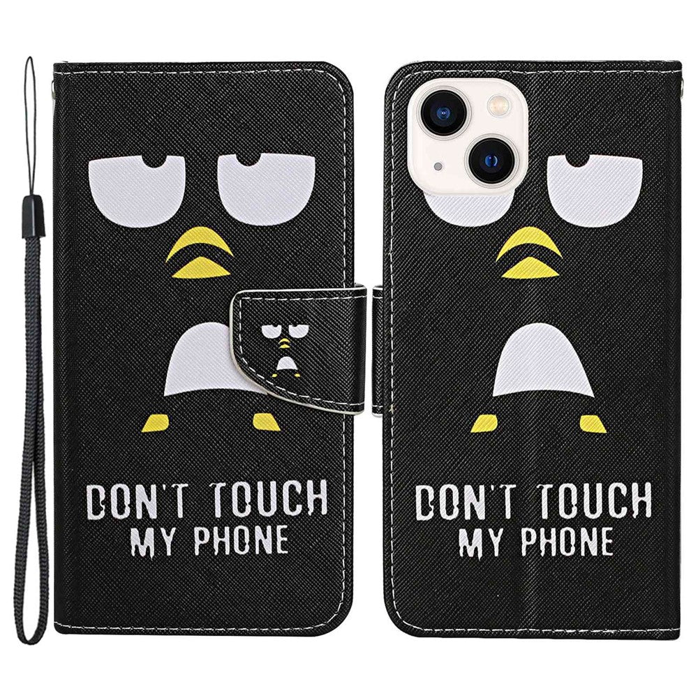 iPhone 14 Plus Wallet-Hülle – Musterdruck, mit Ständer & Riemen