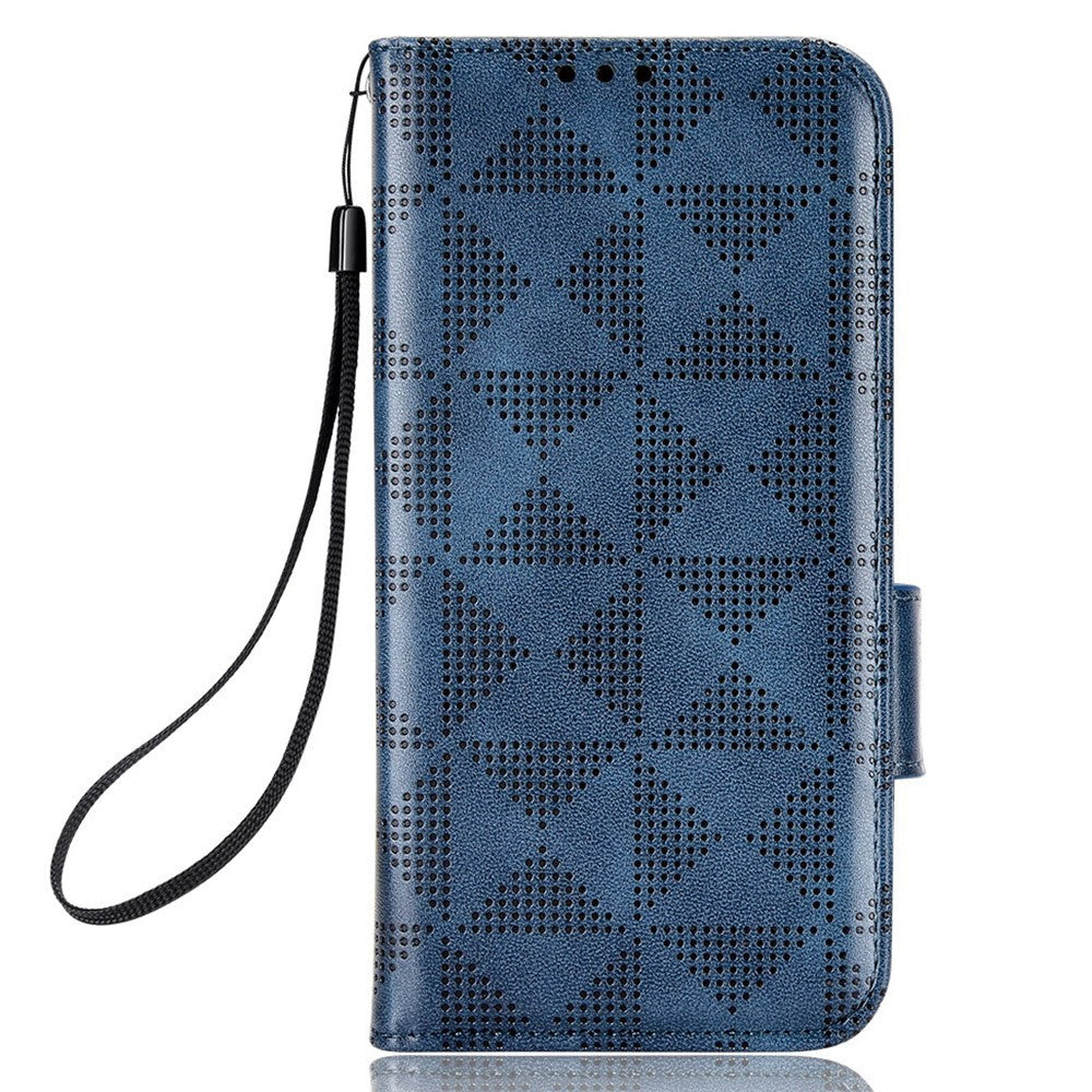 Nothing phone (1) 5G Handyhülle – Mit stoßdämpfendem Dreiecksmuster, Brieftaschen- & Ständerdesign, aus PU-Leder & TPU, mit Tragegurt