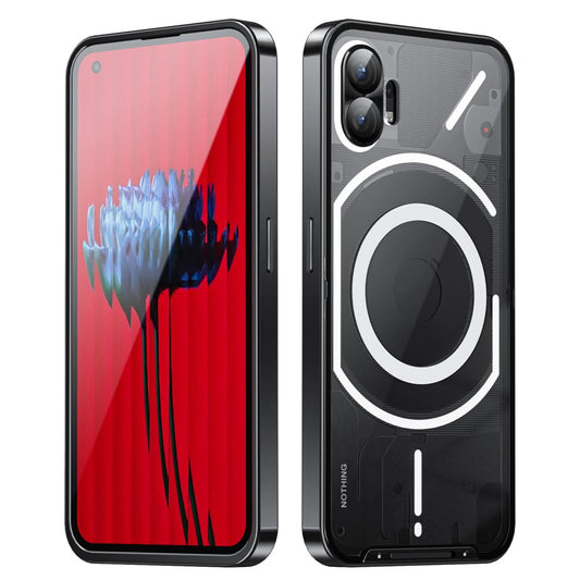 Nothing phone (1) 5G Handyhülle – Stoßfest & schlank, mit Metallrahmen, magnetischer Rückseite & integrierter Objektivabdeckung
