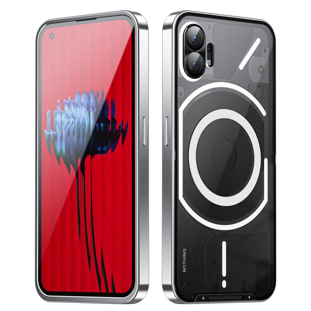 Nothing phone (1) 5G Handyhülle – Stoßfest & schlank, mit Metallrahmen, magnetischer Rückseite & integrierter Objektivabdeckung