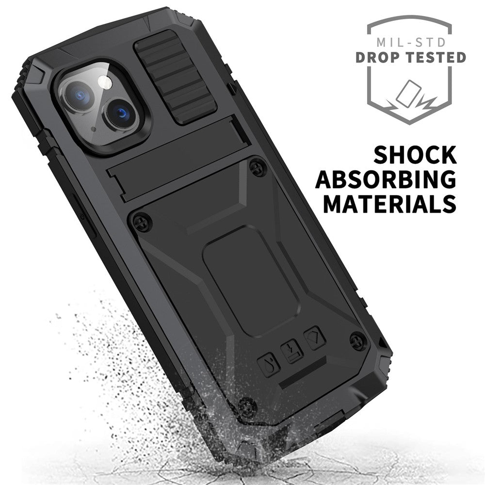 iPhone 14 Plus Schutzhülle – Stoßfest, staubdicht, mit gehärtetem Glas & Ständer