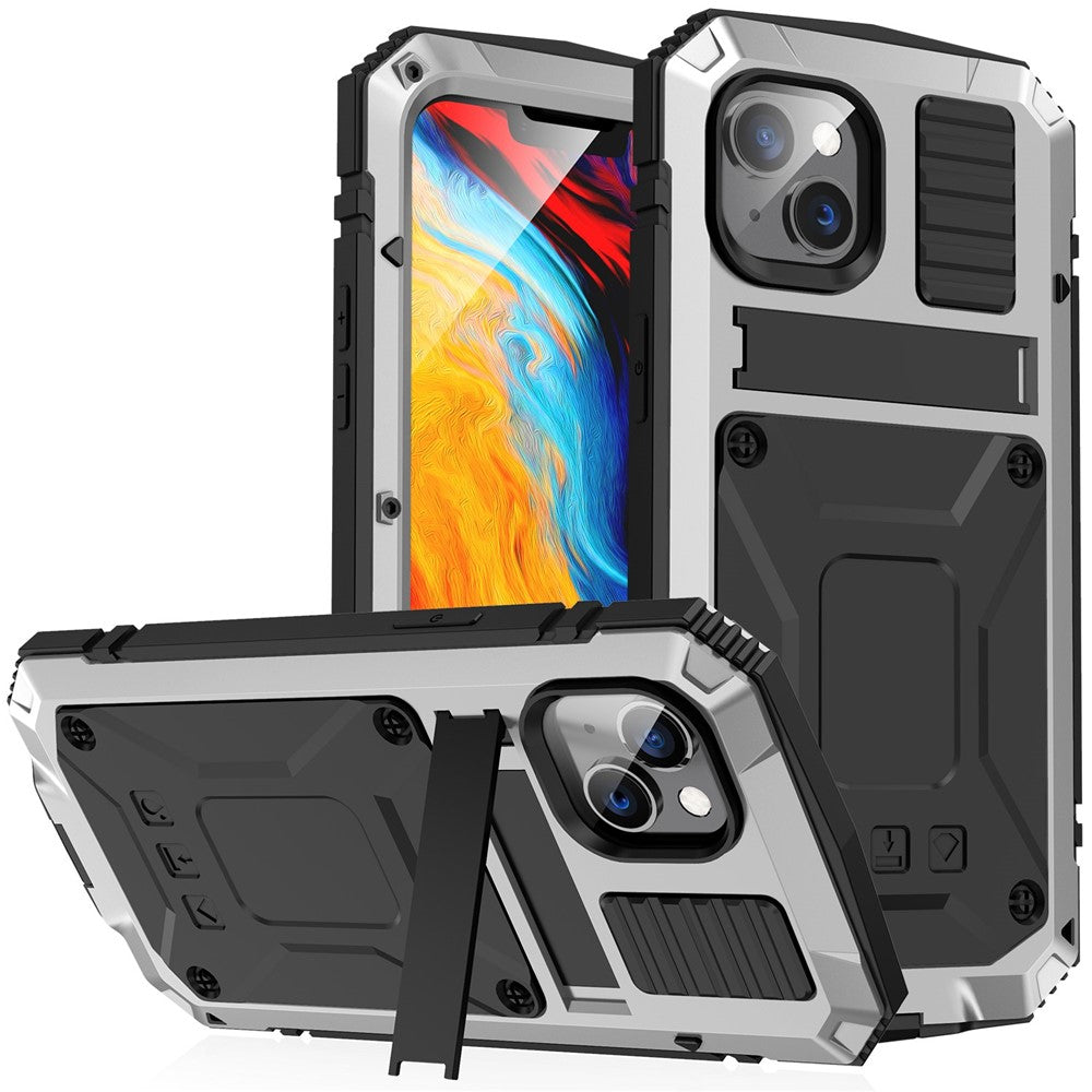 iPhone 14 Plus Schutzhülle – Stoßfest, staubdicht, mit gehärtetem Glas & Ständer