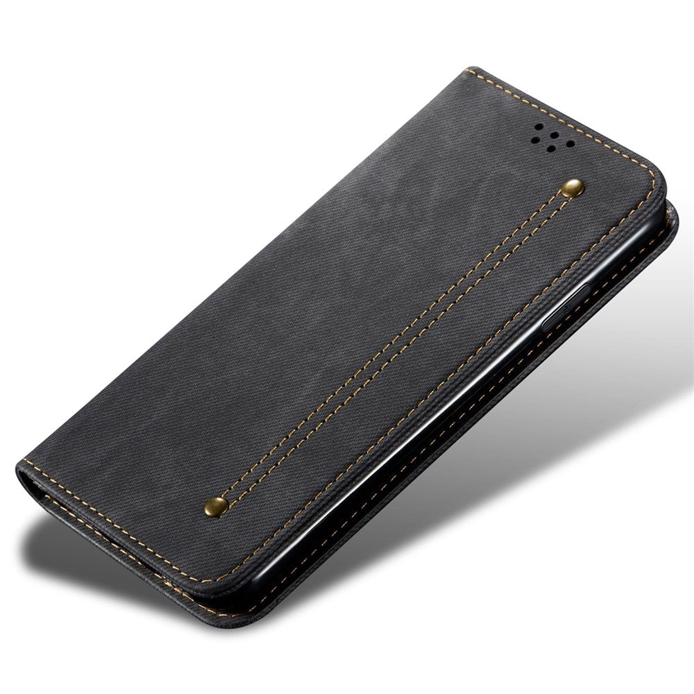 Nothing phone (1) 5G Handyhülle – Mit Jeansstoff-Textur, PU-Leder, Standfunktion, magnetischer Automatikverschluss, Rundumschutz, mit Brieftasche
