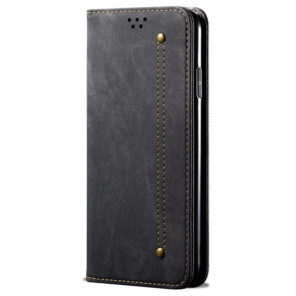 Nothing phone (1) 5G Handyhülle – Mit Jeansstoff-Textur, PU-Leder, Standfunktion, magnetischer Automatikverschluss, Rundumschutz, mit Brieftasche