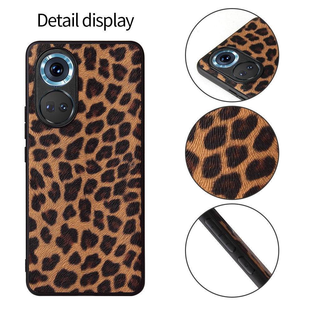 For Honor 70 5G Textured PU Leather Coating Case Soft TPU Hard PC Hybrid Protective Cover