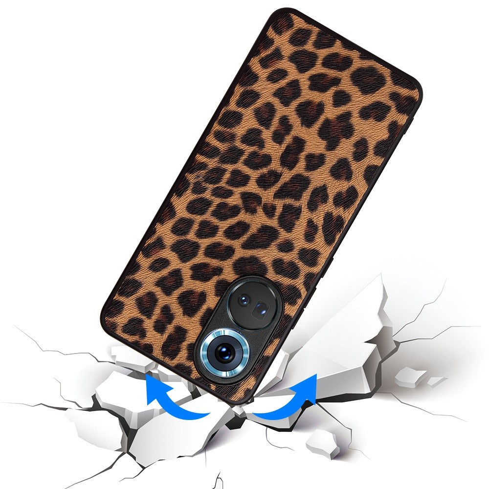 For Honor 70 5G Textured PU Leather Coating Case Soft TPU Hard PC Hybrid Protective Cover