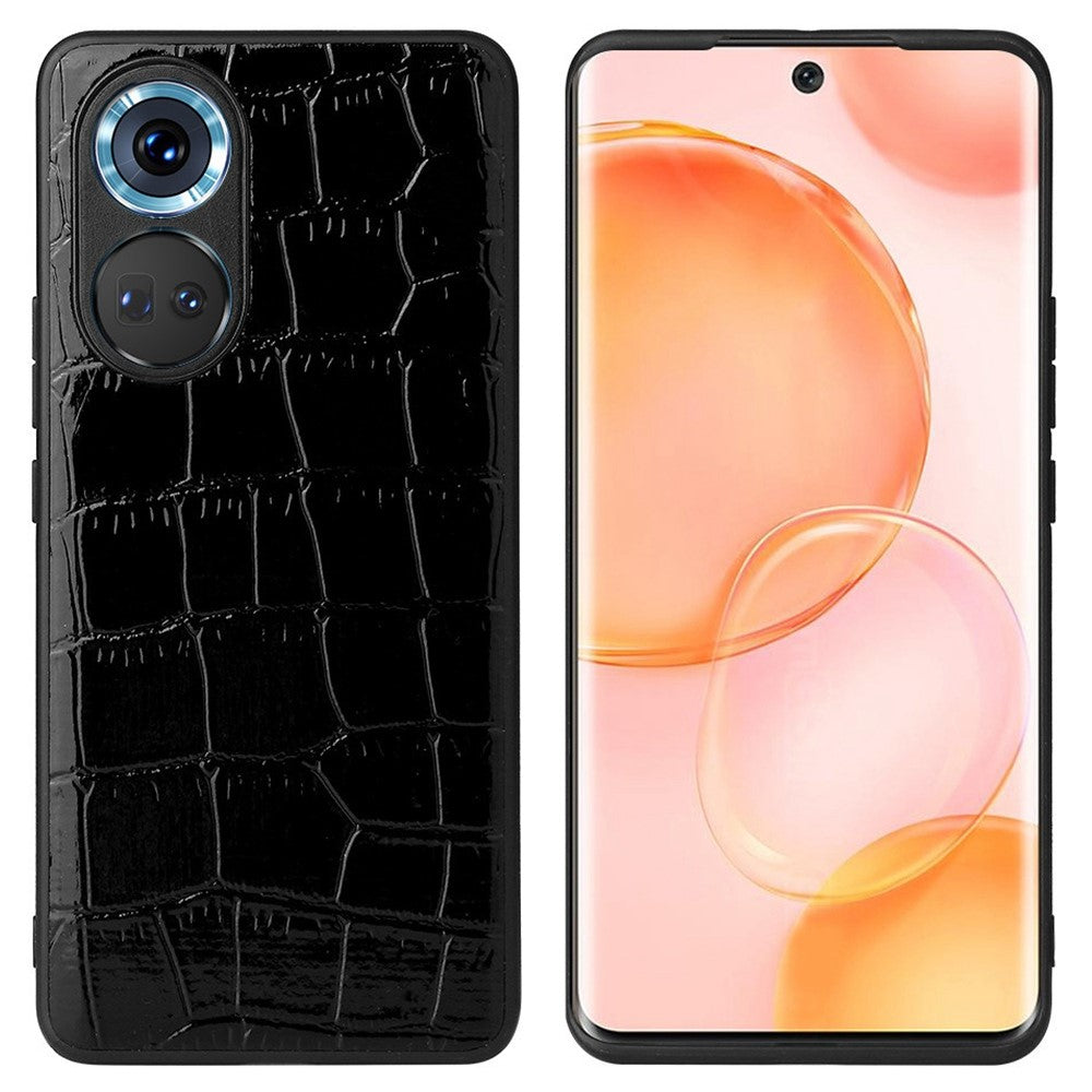 For Honor 70 5G Textured PU Leather Coating Case Soft TPU Hard PC Hybrid Protective Cover
