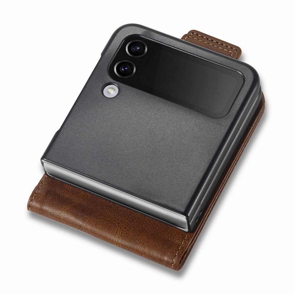 LC.IMEEKE for Samsung Galaxy Z Flip4 5G Drop-proof Phone Case RFID Blocking Phone Cover PU Leather + PC Phone Shell with Card Slot