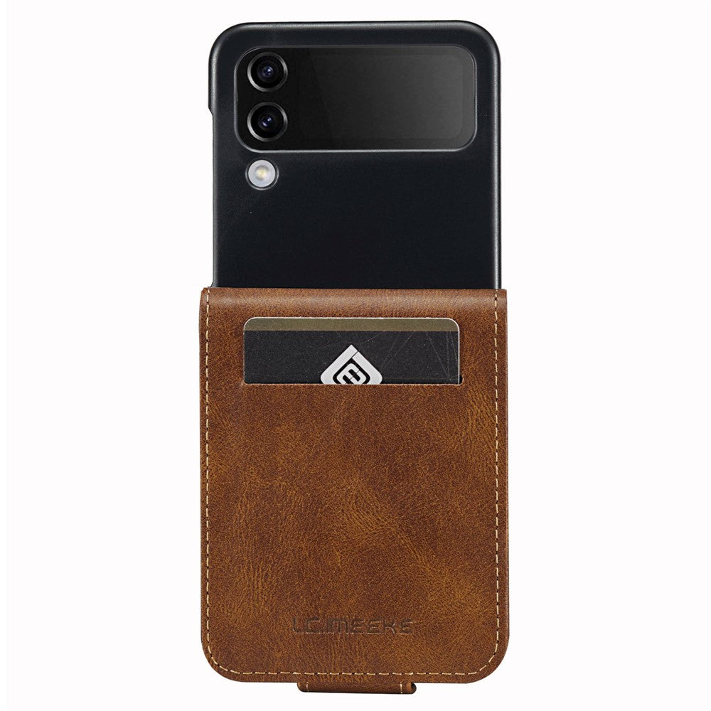 LC.IMEEKE for Samsung Galaxy Z Flip3 5G PU Leather + PC Phone Case RFID Blocking Protective Cellphone Cover Card Holder