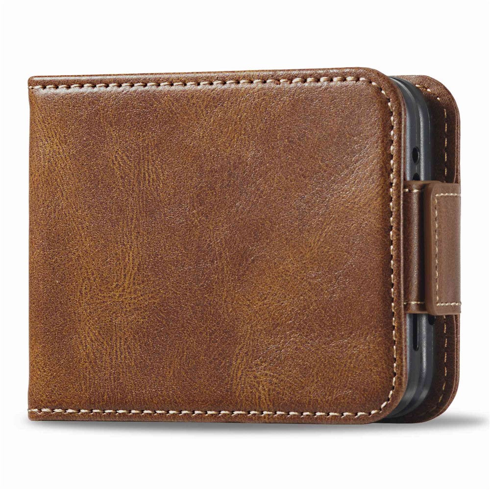 LC.IMEEKE for Samsung Galaxy Z Flip3 5G PU Leather + PC Phone Case RFID Blocking Protective Cellphone Cover Card Holder