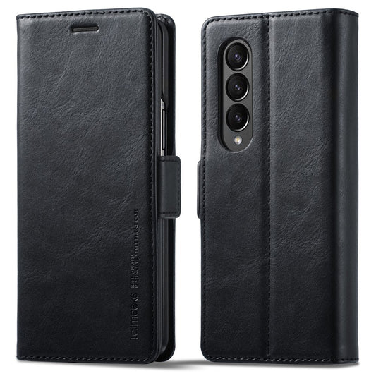 Galaxy Z Fold3 5G – Wallet-Handyhülle aus Kunststoff und PU-Leder, mit Ständer, mit RFID-Schutz