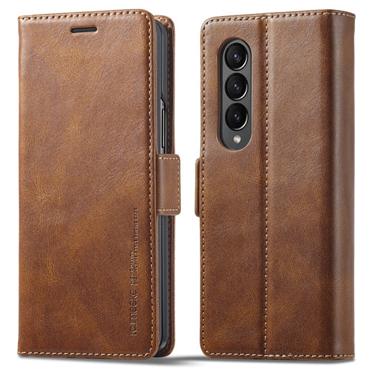 Galaxy Z Fold4 5G – Wallet-Handyhülle aus Kunststoff und PU-Leder, mit Ständer, stoßfest, mit RFID-Schutz