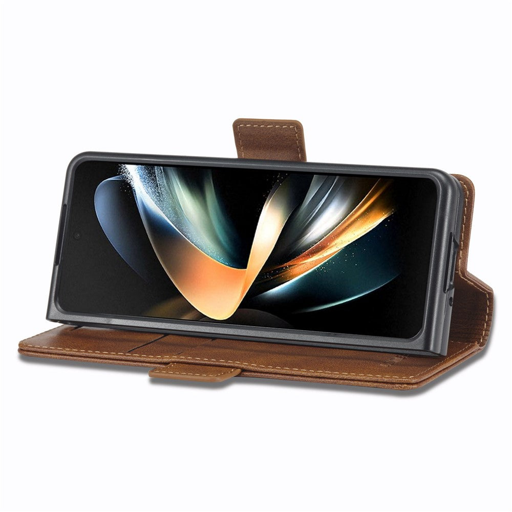 LC.IMEEKE for Samsung Galaxy Z Fold4 5G Drop-proof Phone Wallet Case RFID Blocking Stand Double Magnetic Clasps PU Leather + PC Phone Cover