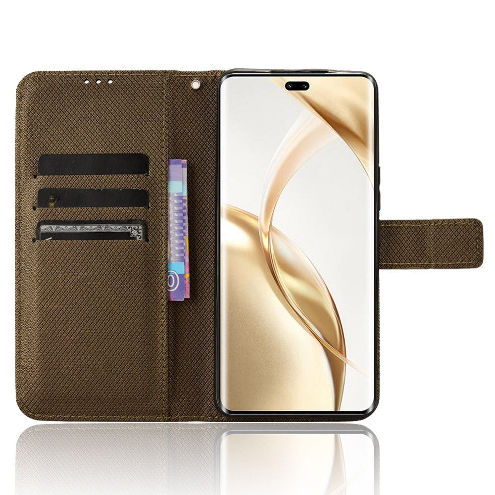 For Honor 200 Pro 5G Case Flip Wallet Diamond Texture PU Leather Phone Cover