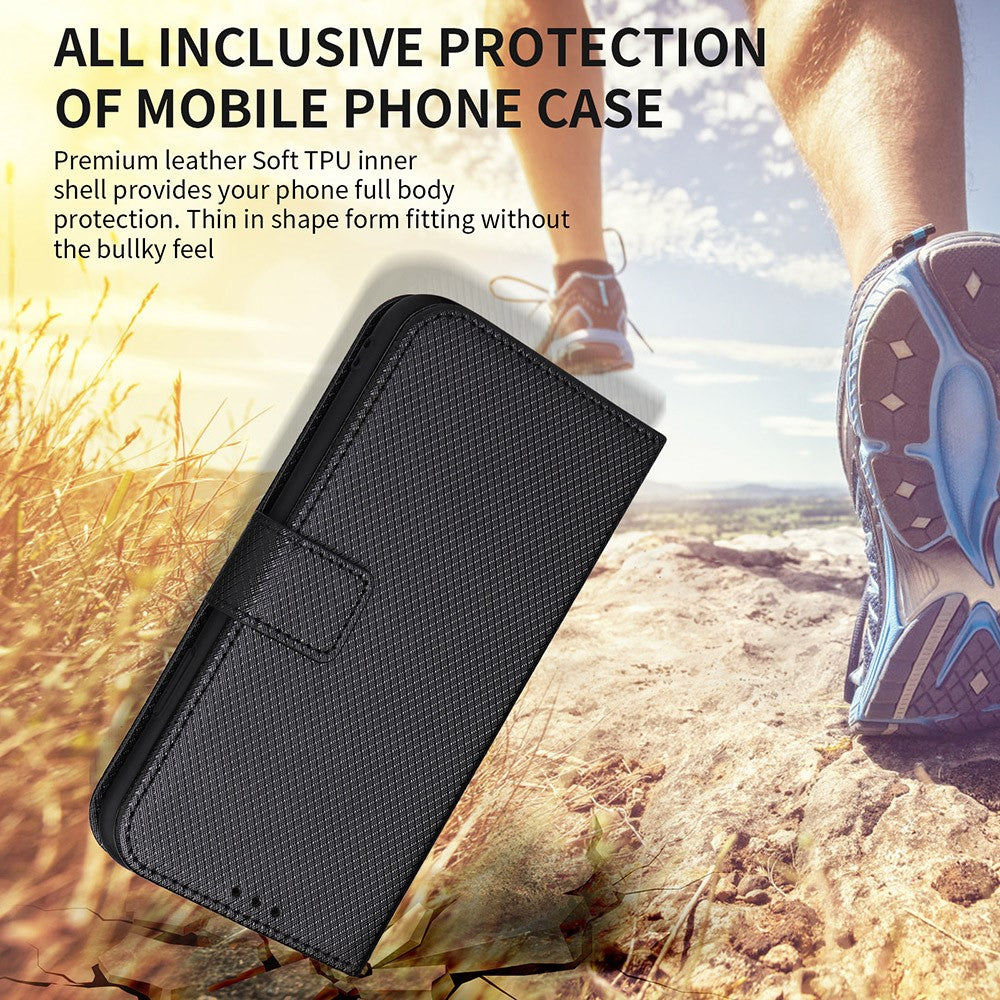 For Honor 200 Pro 5G Case Flip Wallet Diamond Texture PU Leather Phone Cover