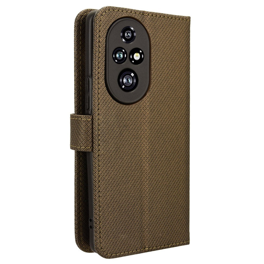 For Honor 200 Pro 5G Case Flip Wallet Diamond Texture PU Leather Phone Cover