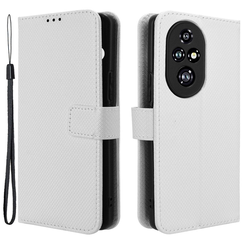 For Honor 200 Pro 5G Case Flip Wallet Diamond Texture PU Leather Phone Cover