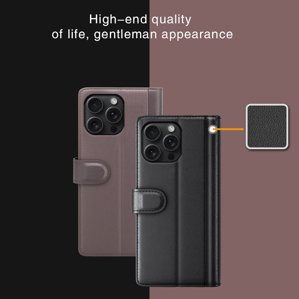 iPhone 16 Pro Echtleder Hülle mit Kartenfach