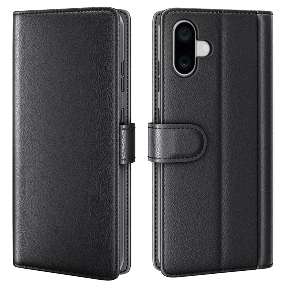 iPhone 16 Plus Echtleder Hülle mit Kartenfach