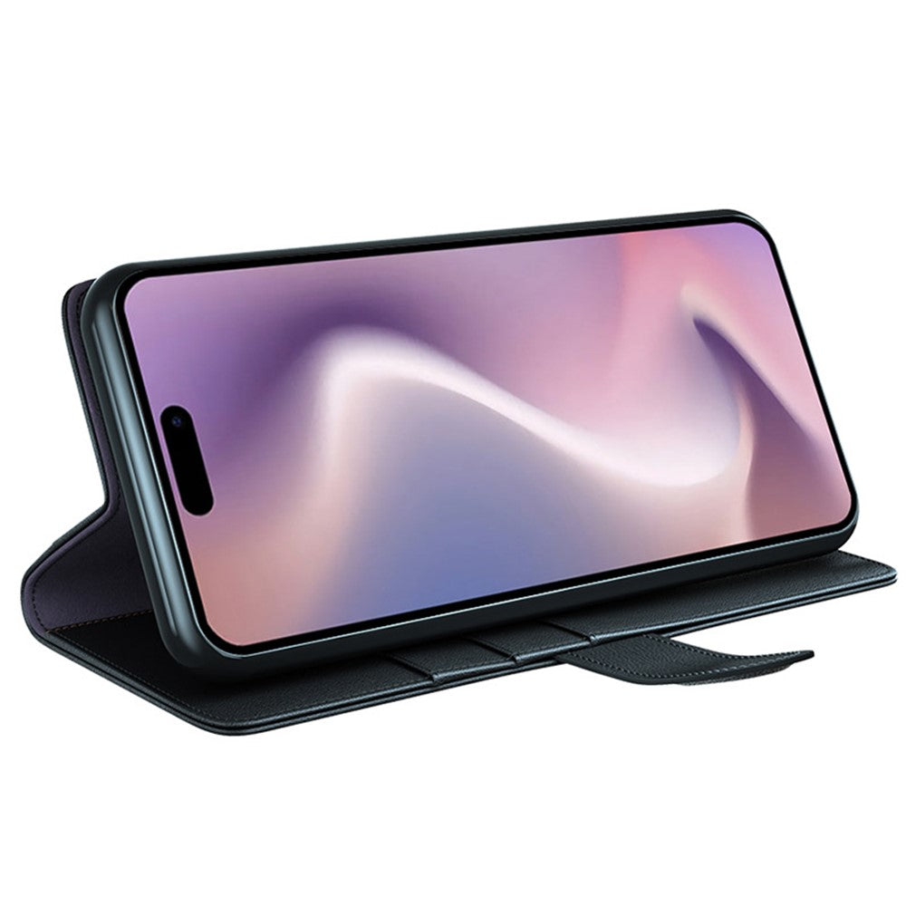 iPhone 16 Plus Echtleder Hülle mit Kartenfach